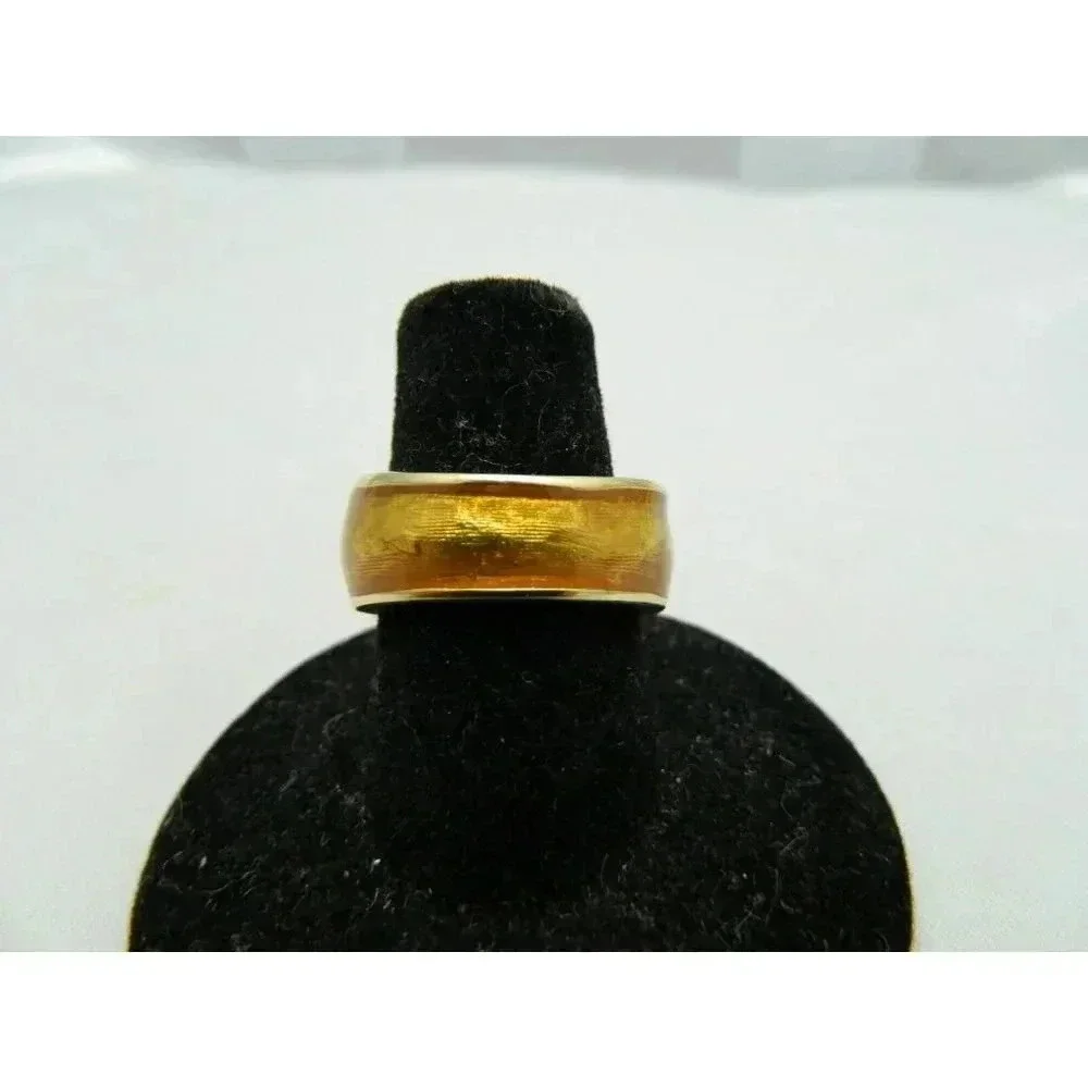 New In Box SWAROVSKI Crystal Stone Gold Plate Yellow Enamel Size 6 1/2 Ring